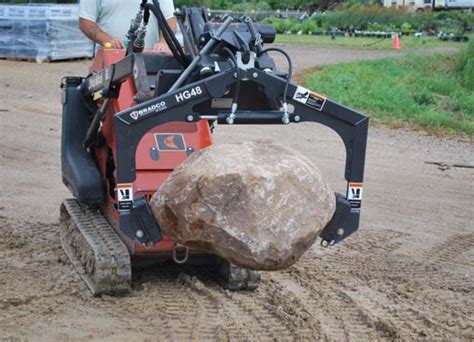 limestone boulder landscaping skid steer|Hardscape Grapple Mini Skid Steer Attachment.